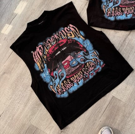 Y2K Summer Casual Loose T-shirt Men Street Hip-hop Harajuku Retro Fashion Oversized Short-sleeved High Street Fashion Clothing