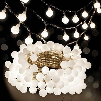 10/20/40/80/100LED Small White Ball String Lights USB/ Battery-powered Wreath Bedroom Wedding Camping Tent Christmas Decoration