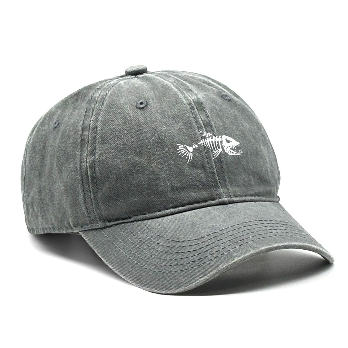 Boné de beisebol feminino retrô ajustável com estampa de espinhas de peixe, bonés snapback desbotados e elegantes, escolha ideal para mulheres e homens