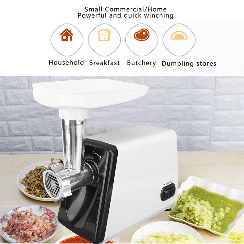 Moedores de Carne 2500W Inox para Cozinha Triturador de Vegetais para Recheio de Bolinhos Moedor de Carne e Máquina de Recheio para Uso Comercial ou Doméstico