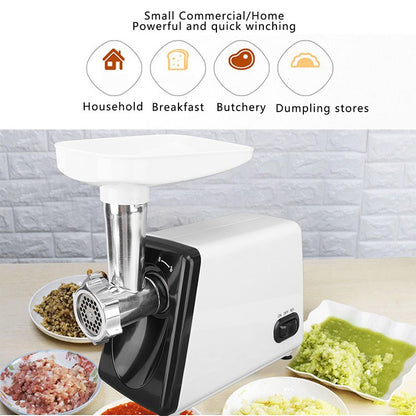 Moedores de Carne 2500W Inox para Cozinha Triturador de Vegetais para Recheio de Bolinhos Moedor de Carne e Máquina de Recheio para Uso Comercial ou Doméstico