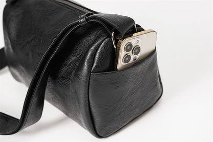 New soft leather men's bag shoulder bag men's leather bag crossbody bag Korean version versatile casual bag small shoulder bag B