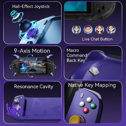 Ergonomic Abxylute N6 Direct?Attach Game Grip Controller Vibration Motion Detect for Switch 2 Handheld Gaming for Keen Gamers