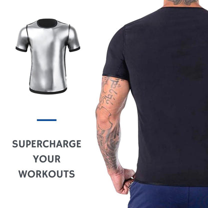 1PC Unisex Sauna Suit Short Sleeve Sweat Shirt Workout Vest for Gym Sport Fitness Body Shaper Slimming Top for Men And Women