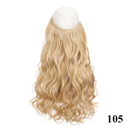 Extensão de cabelo com fio invisível (40cm 50cm 60cm) cabelo liso cabelo encaracolado uso diário adequado para todas as mulheres