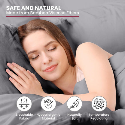 Lux Decor Bedsheet Set, Rayon Derived from Bamboo, Breathable & Soft, Hotel Luxury Silky Bedding