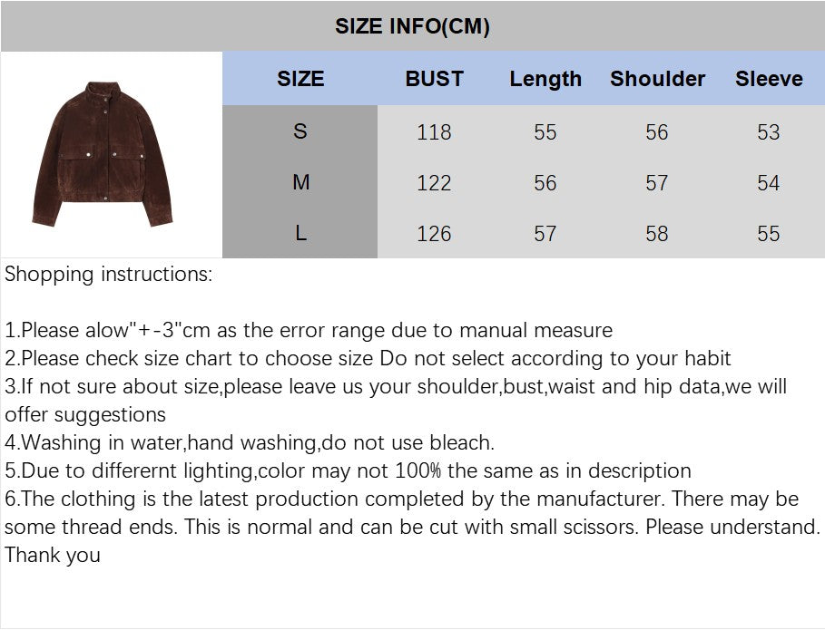 NERHEFZ Women Autumn Jacket with Pockets High Collar Long Sleeve Button Suede Leather Women's Jacket Lady Coats Female Chic Tops