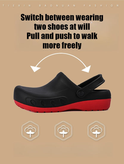 Men Chef Clogs Men Kitchen Shoes EVA Injection Shoes Anti-slip Outsole Comfortable Garden Clogs Waterproof Sandal Big Size 40-46