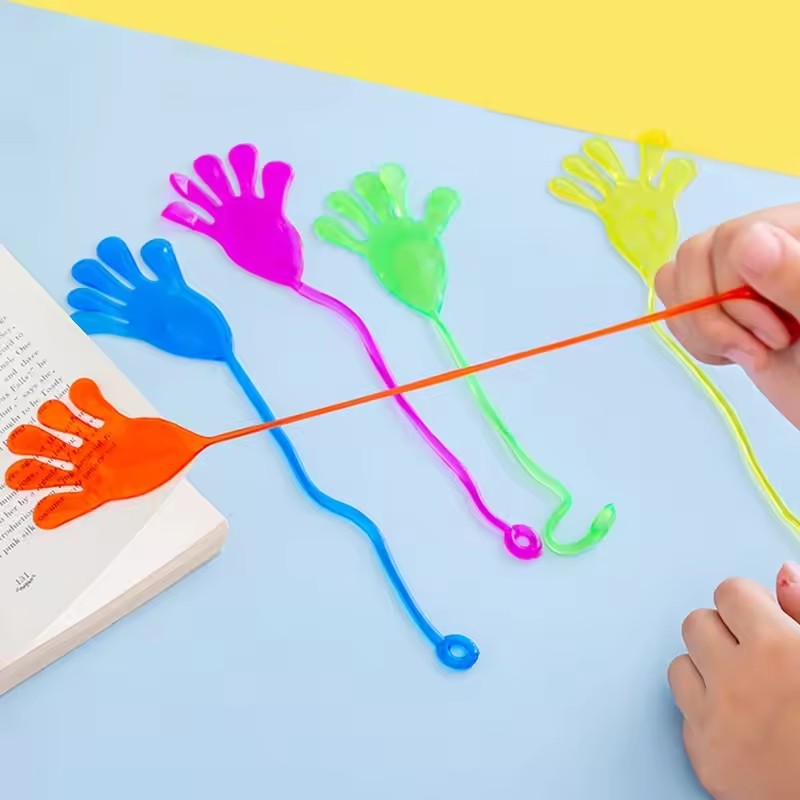 5-50Pcs Funny Sticky Hands toy Palm Elastic Sticky Squishy Slap Palm Toy Novelty Gifts Party Favors Supplies Stress Relief