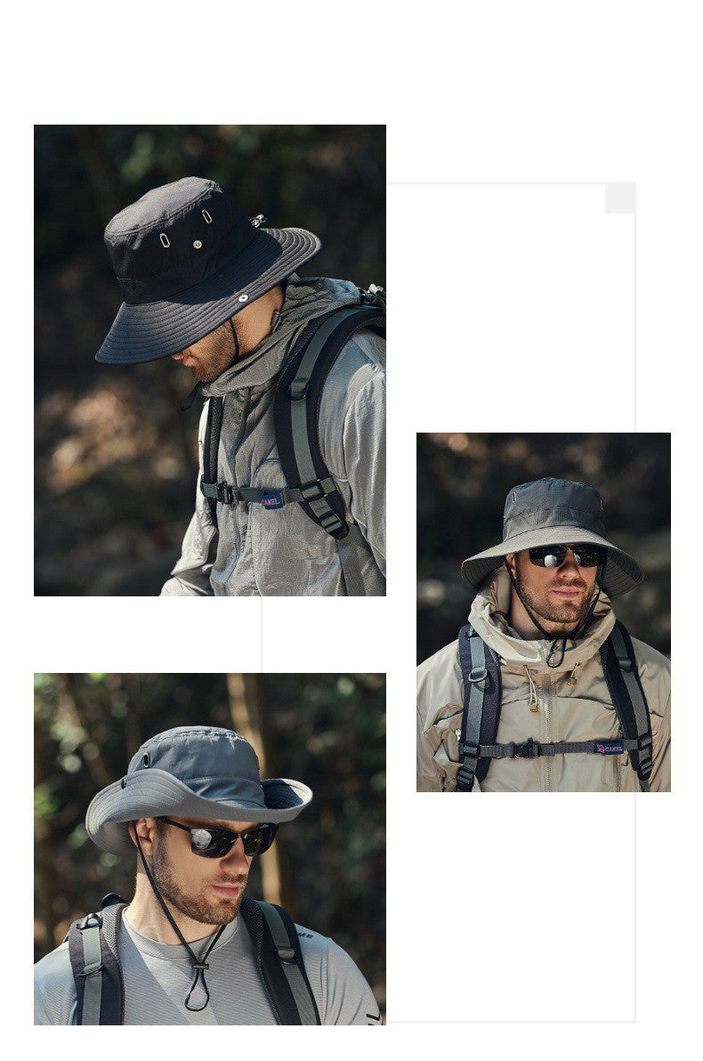 Summer Wide Large Brim Men Fisherman Hat Waterproof UV Protection Sun cap Hiking Fishing Climbing Oversized Safari Bucket Hats