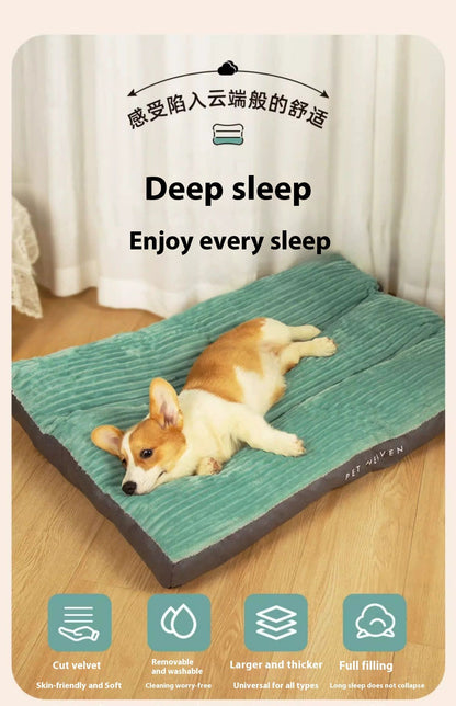 Cama para cães para todas as estações, para inverno, para cães pequenos, médios e grandes, cama para gatos quente, destacável e lavável, almofada para produtos para cães