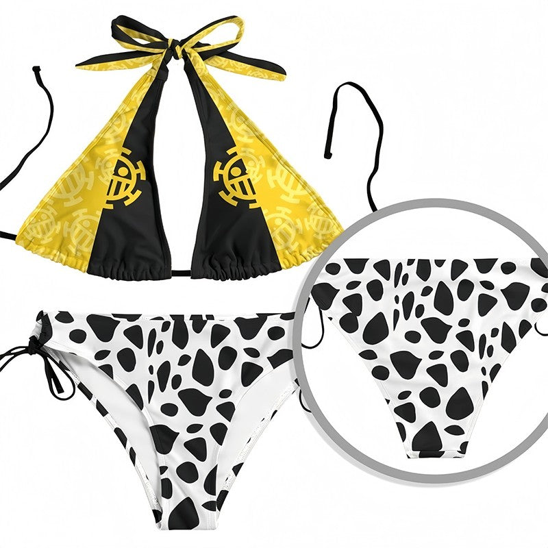 Anime Cartoon Printing Swimsuit Nami Bikini Nami Cosplay Costume Women Sexy Summer Swimwear Outfits Halloween Party Suit