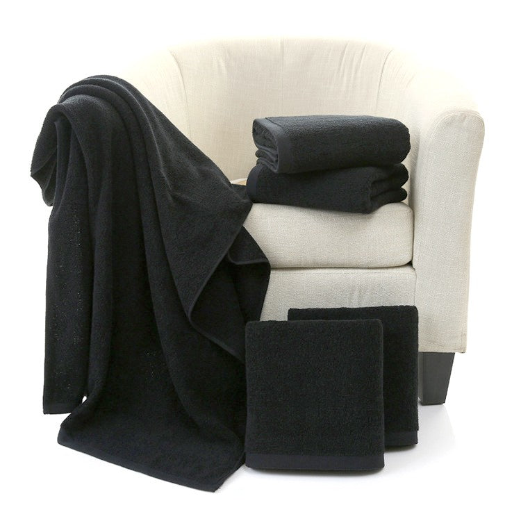 5/4 piece 100% Cotton Black Face Towel No Fading Bath Towels Large Men's Beach Towel for Hotel Corporate Gift DropShip Available