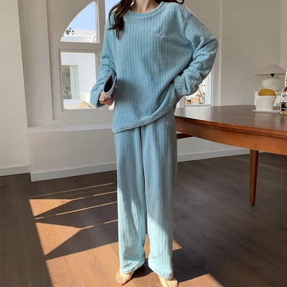 New Autumn/Winter Coral Fleece Pyjamas for Women Thickened Homewear Student Comfort Cotton Fleece Plus Size Fashion Pyjama Set