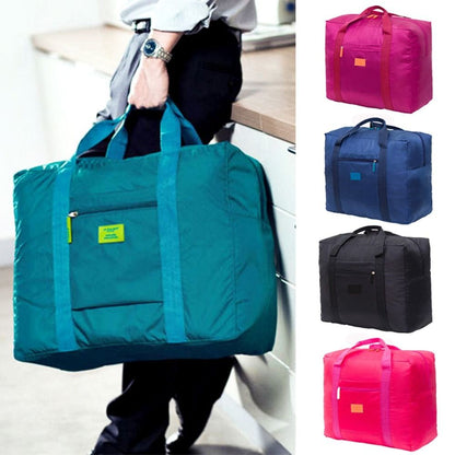 Portable Nylon Travel Luggage Bag Lightweight Large Capacity Fitness Handbag Folding Hand Grip Clothes Storage Bag