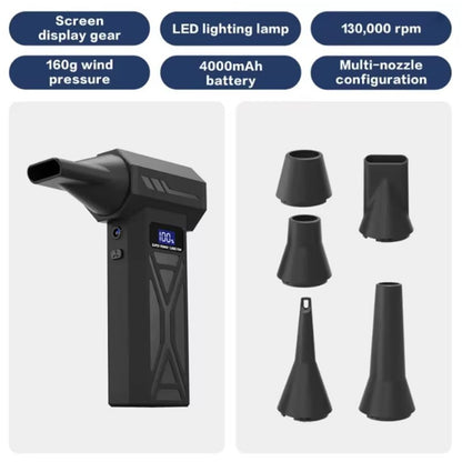 JH Portable Air Blower Free shipping Mini Turbo Jet Fan Handheld Brushless Motor 130000 RPM 52m/s Industrial Duct Fan