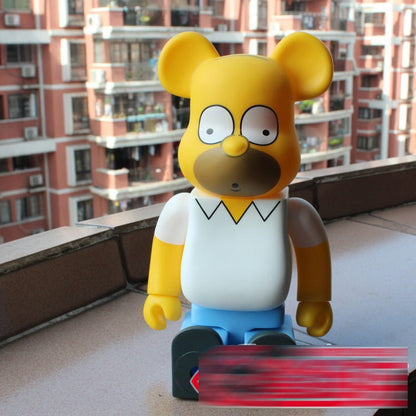 Urso Hot Sale brick Os Simpsons Pai 400% Tamanho Grande Boneco Decorativo 28cm Com Caixa de Varejo