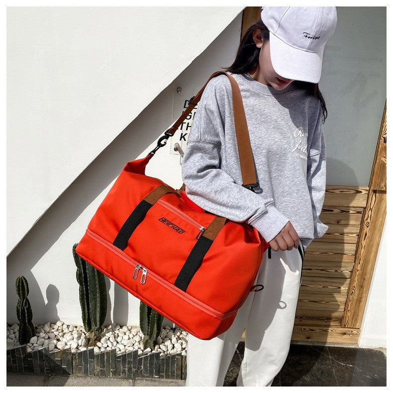 Mala de Viagem Esportiva de Grande Capacidade Bolsa de Viagem de Curta Distância Portátil Bolsas de Fitness Bolsa de Ombro Transversal Bolsas Masculinas Esportivas Impermeáveis ​​B