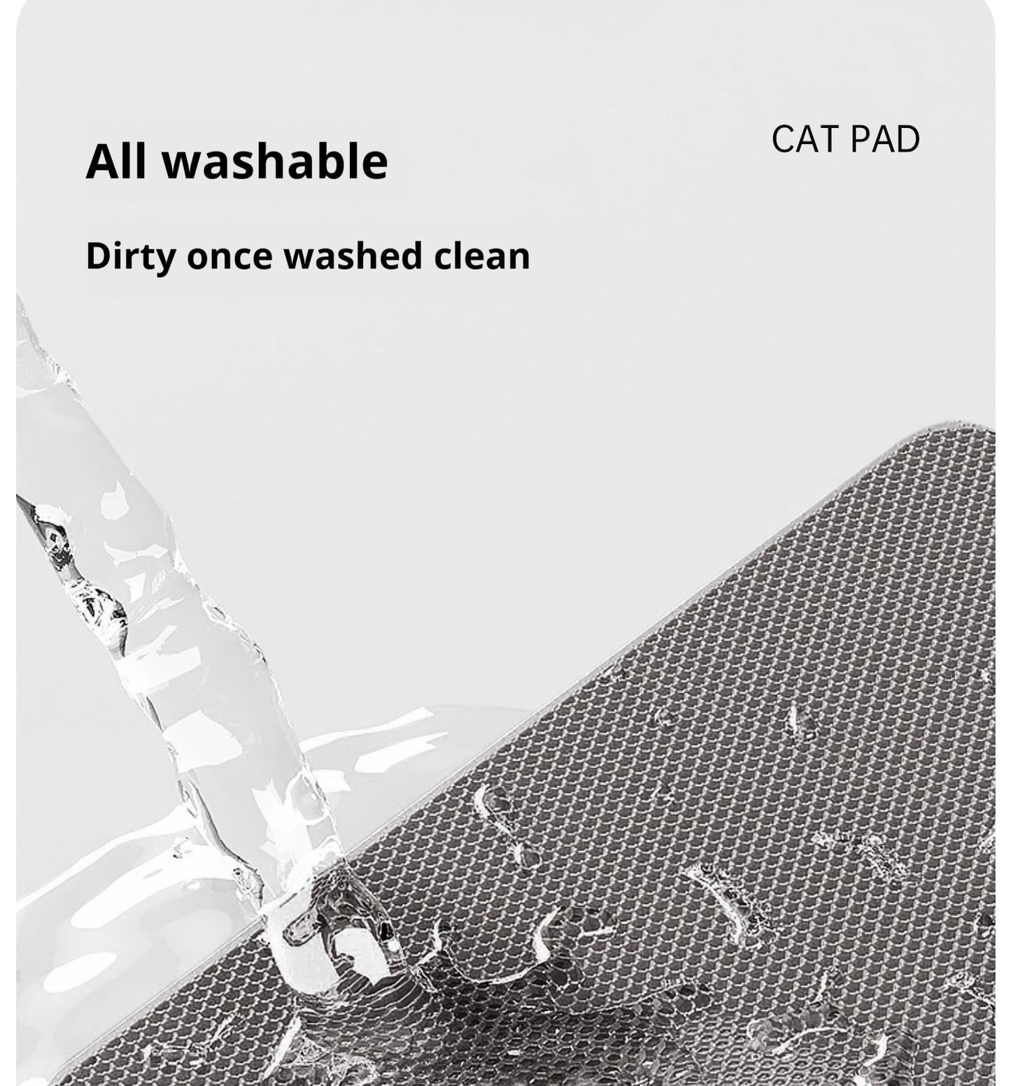 Tapete higiênico para gatos 60CMX90CM à prova d'água, camada dupla, para caixa de areia, tapete para gatos, tapete lavável e antiderrapante, para limpeza de animais de estimação