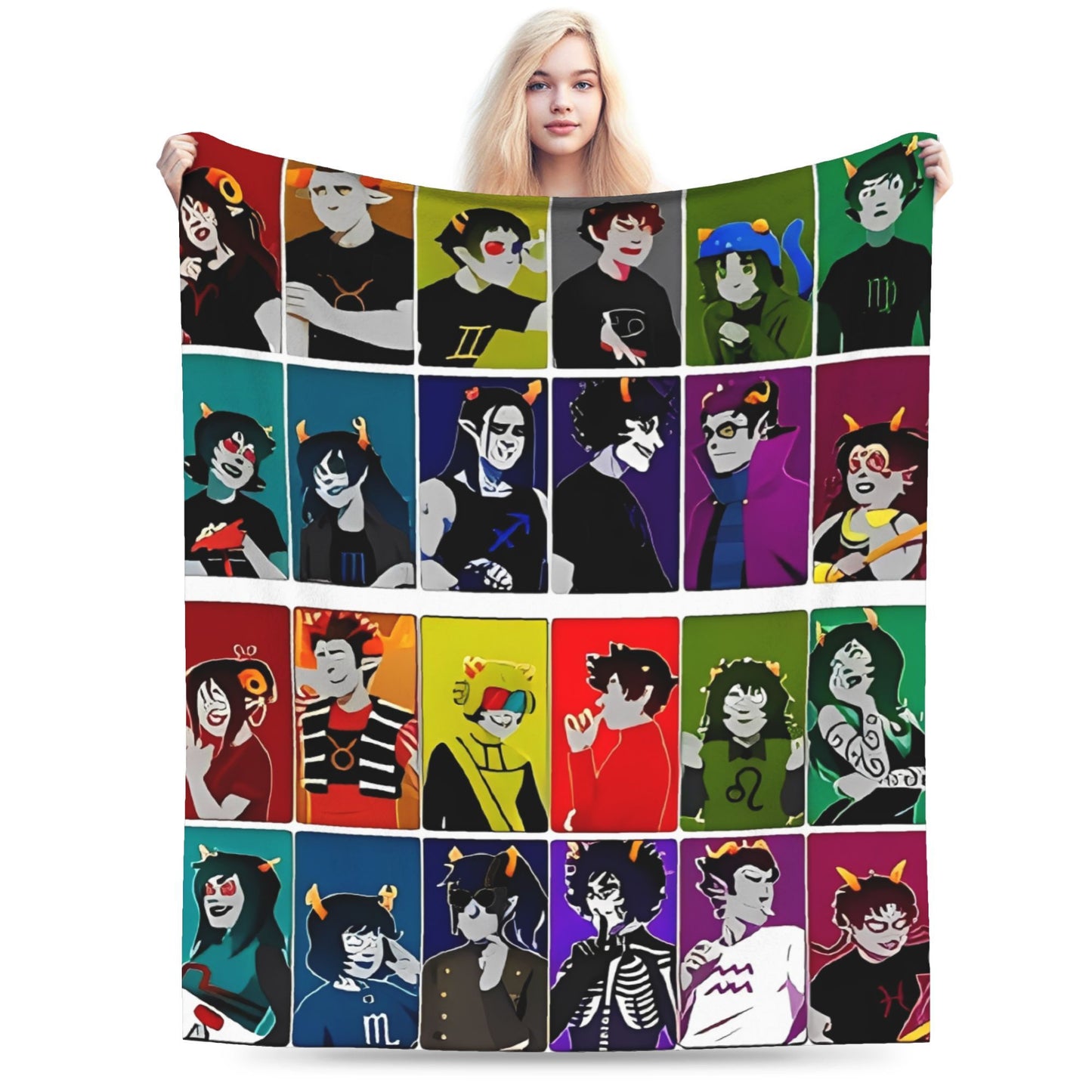 Manta de Flanela Homestucked Manga Cobertor Macio e Quente para Sofá Cama Viagem Engraçado Colcha Capa de Sofá-Cama