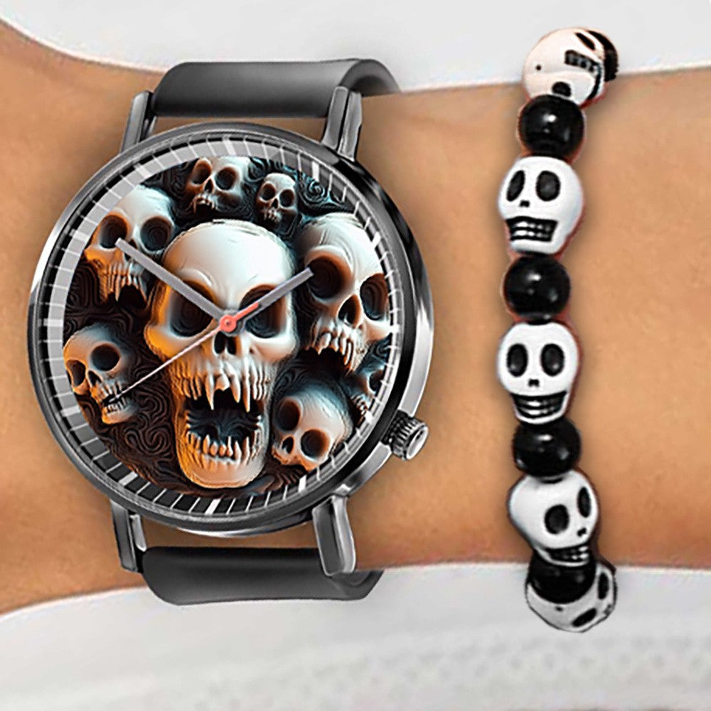 Fashion Pumpkin Design Men's and Women's Quartz Watch Casual Black Silicone Halloween Gift Fashion Women's Wristwatch