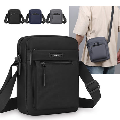 Men's Multifunctional Shoulder Bag Water-Resistant Briefcase Durable Oxford Cloth Business Tote with Multiple Compartments