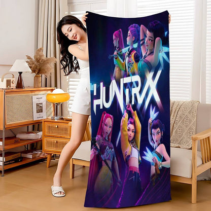 Kpop D-demon Hunters Microfiber Beach Towel Absorbent Quick Dry Soft Yoga Swimming Resort Mountain Climbing Towel