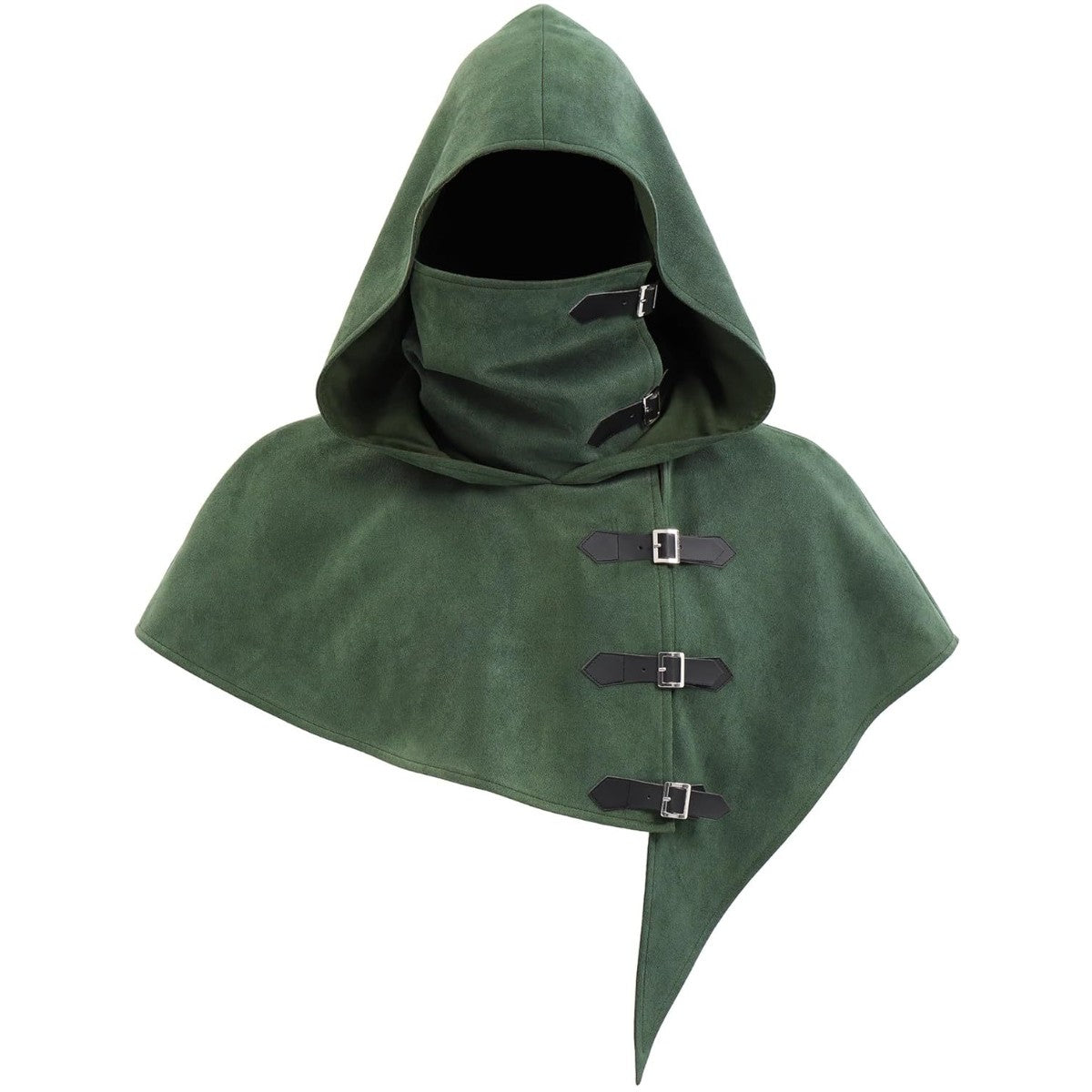 Vintage Medieval Hood Shawl Scarf Set Gothic Assassin Cowl Cape Adult Cosplay Cloak LARP Halloween Carnival Themed Party Outfit