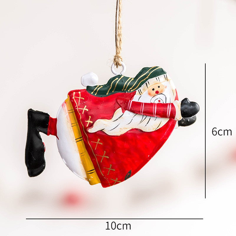 Metal Iron Red Mailbox Hanging Ornament Christmas Tree Pendant Letters To Santa Claus Home Christmas Decoration