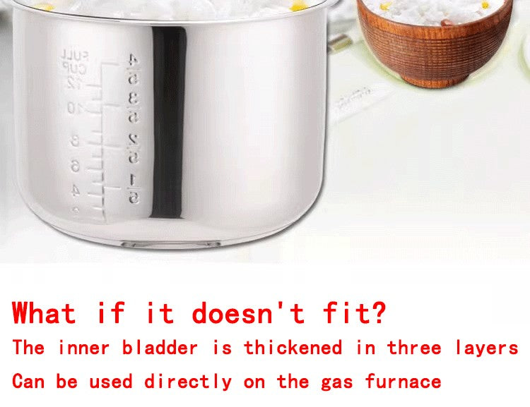6 Liters160 Electric Pressure Cooker Liner Stainless Steel 304 Food Grade Multi-Bowl Soup Porridge Pot Bile Cooker Accessories
