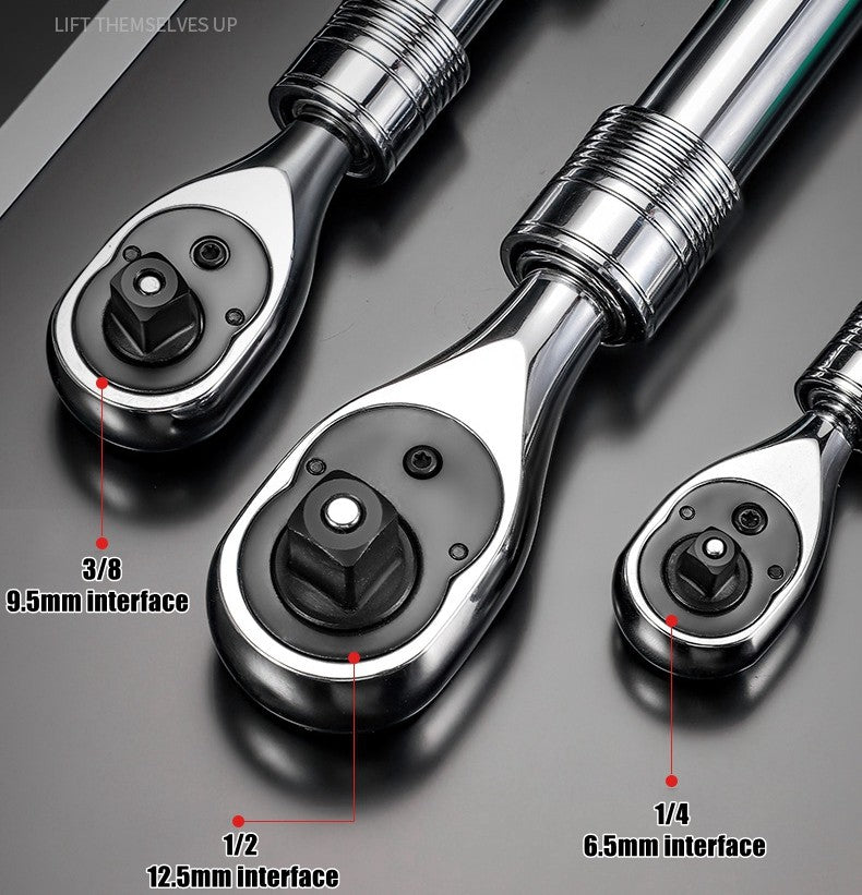 Chave Catraca Telescópica Soquete para Reparação Automotiva, Conjunto de Catraca com Cabeça Ajustável, Chave de Liberação Rápida de 72 Dentes, Ferramenta Manual