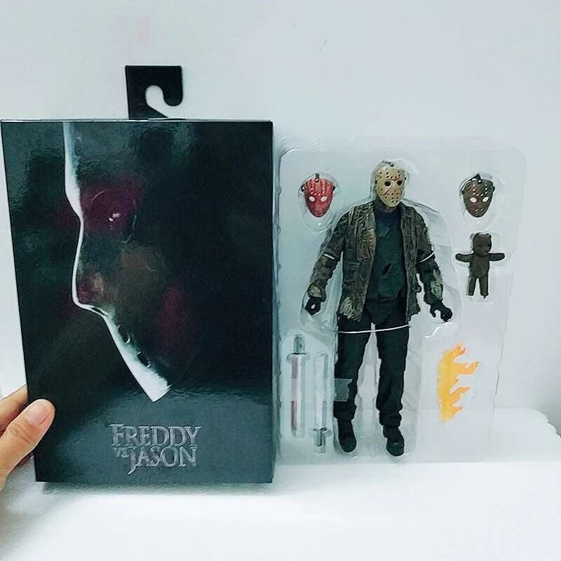 O 13º Brinquedo de Figuras NECA Sexta-Feira 13 Freddy Jason Voorhees Figura de Ação de Sangue Modelo Colecionável do Jason Presentes de Natal Halloween