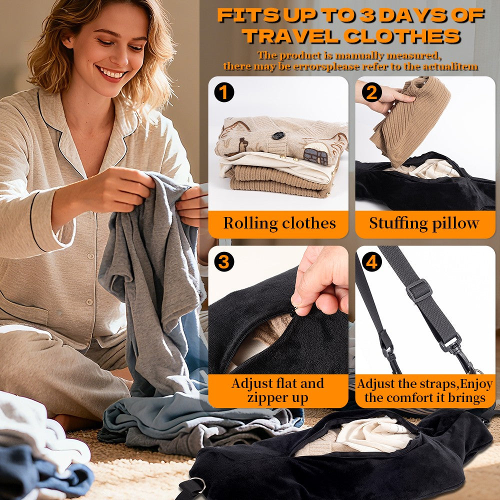 Comfortable Travel Pillow Adjustable U-Shaped Neck Pillow Washable Multi-Functional Fillable Portable Pillow Case for Airplane