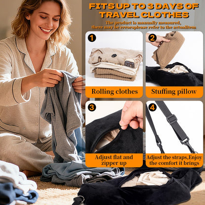 Comfortable Travel Pillow Adjustable U-Shaped Neck Pillow Washable Multi-Functional Fillable Portable Pillow Case for Airplane