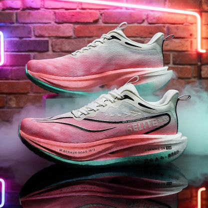 Air Cushion Carbon Plate Running Shoes Jogging Marathon Men Sports Breathable Lightweight Comfortable Nonskid Casual Sneakers