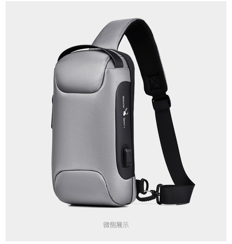 2023 Men's Chest Bag Waterproof Crossbody Bag Multifunction Anti-theft Travel Bags Shoulder Bag Male USB Charging Pouch for Man
