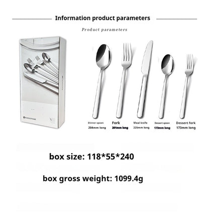 5PCS premium quality 420 and 18-10 Stainless steel Dinnerware Set cutlery set steak knife and fork dessert fork and spoon