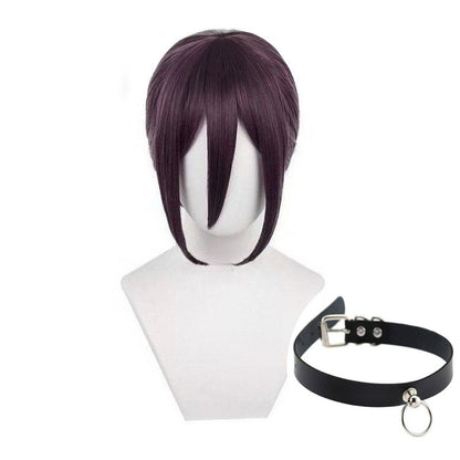 Serra Elétrica Homem Reze Cosplay Peruca Sintética Curta Reta Peruca Anime Coser Menina Bonito Fibra Resistente Ao Calor Peruca de Alta Qualidade Dia das Bruxas