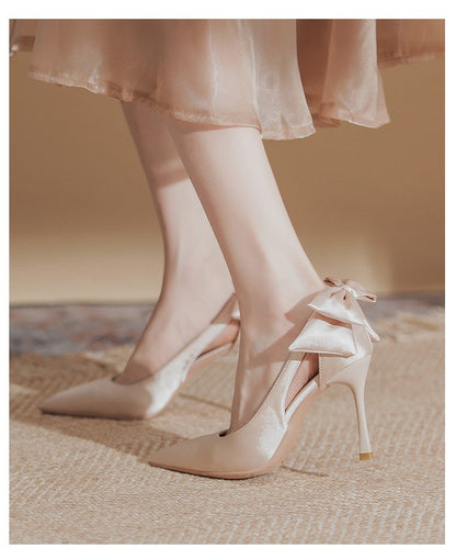 Wedding Heels Women Luxury Brand Design String Bead Pearls High Heels Ladies Sexy Elegant Pointed Toe White Black Pumps2025