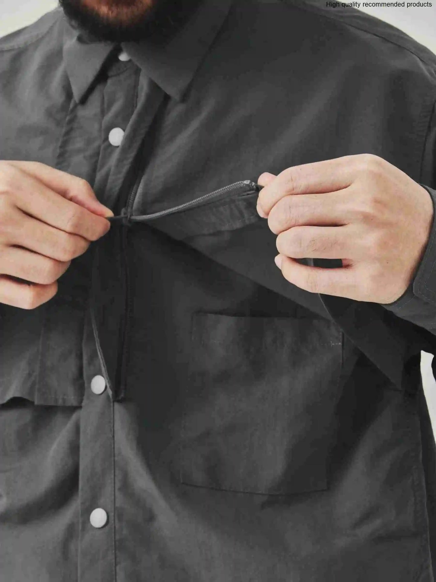 Dry Men Quick Outdoor Waterproof Lightweight Tack Techwear Cargo Shirts Man Streetwear Loose Casual Long Sleeve Oversize Shirt