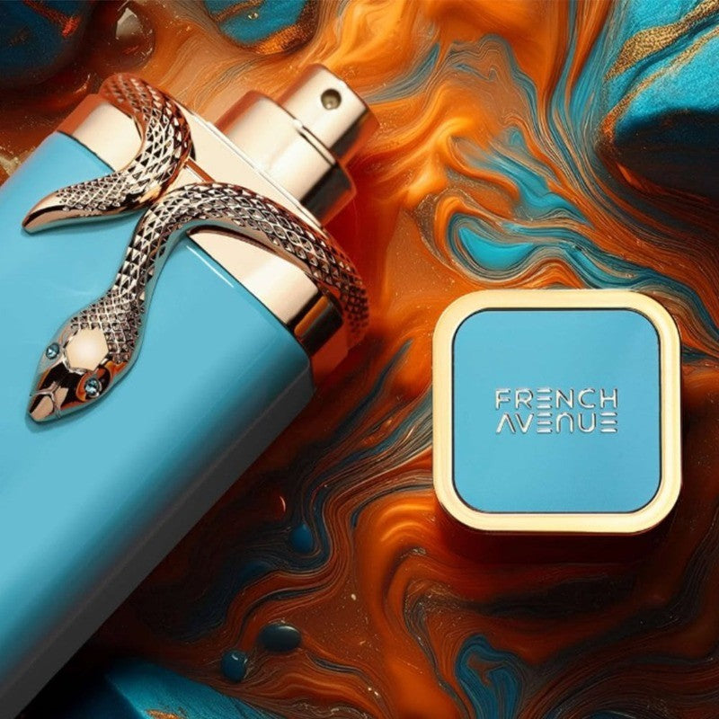 French Avenue Vulcan Feu Eau de Parfum Spray 100ml Perfumes Árabes Originais Perfume Floral Duradouro com Feromônios Colônia Maquiagem 3.4 Fl Oz
