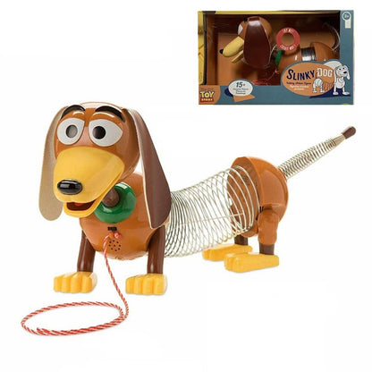 Original Disney Pixar Toy Story 4 Falante Estica Slinky Dog Bonecos de Ação Brinquedos de Animais Anime Fala Inglês Brinquedo Presente Infantil