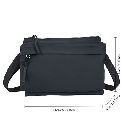Fashion Leisure Nylon Shoulder Bag Solid Color Waterproof Cross-body Unisex Messenger Bag for Men And Women