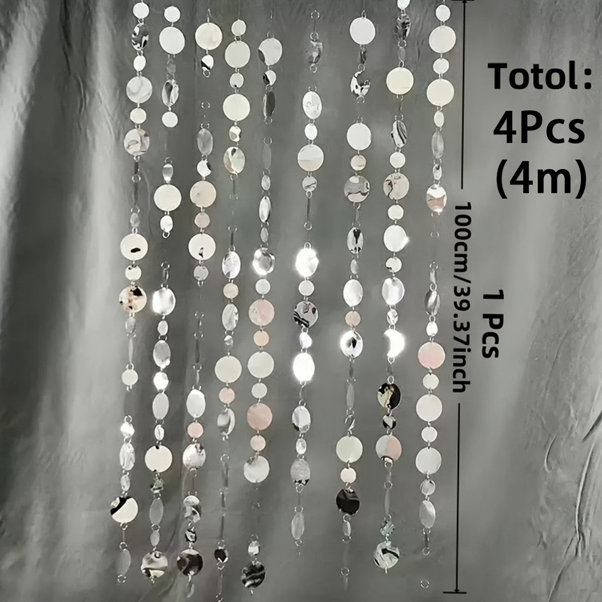 Shimmer Golden Sequin Curtain Backdrop Sparkly Glitter Hanging Decorations for Weddings Party Porch Decor & Holiday Celebrations