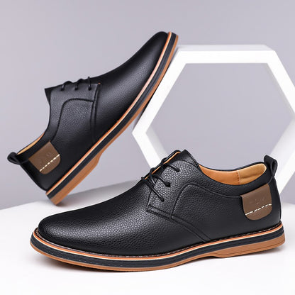 Men's Casual Business Leather Shoes Men Fashion Lace-up Derby Shoe Mens Light Comfortable Outdoor Driving Flats