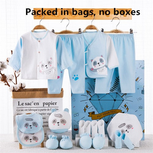 Lawadka 18piece/lot Newborn Baby Clothes For Girls Boys Sets 100% Cotton Infant Spring Autumn Soft Boy Clothing New born Hat Bib