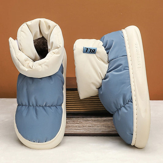 Outdoor Plush Warm Men's Snow Boots Winter Couple Cotton Shoes Down Non-Slip Waterproof Fashion Kids Shoes Slip on Soft Sneakers