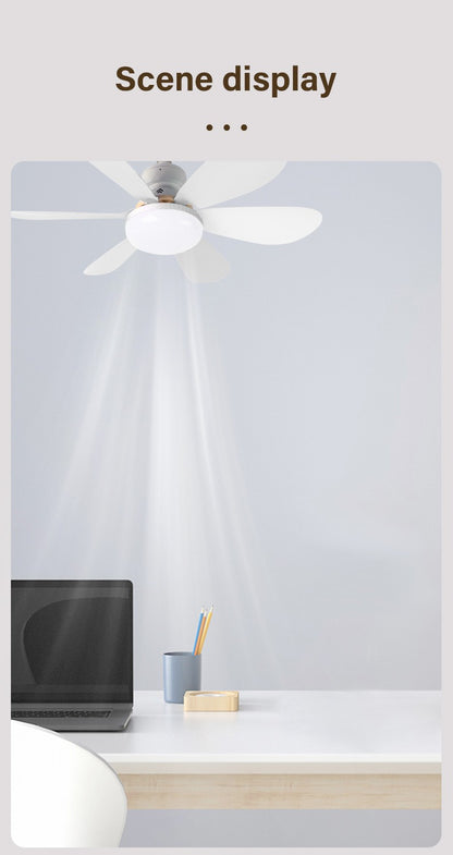 LED 40W ceiling fan light E27 with remote control for dimming, suitable for living room, study, household use, 85-265V bulb