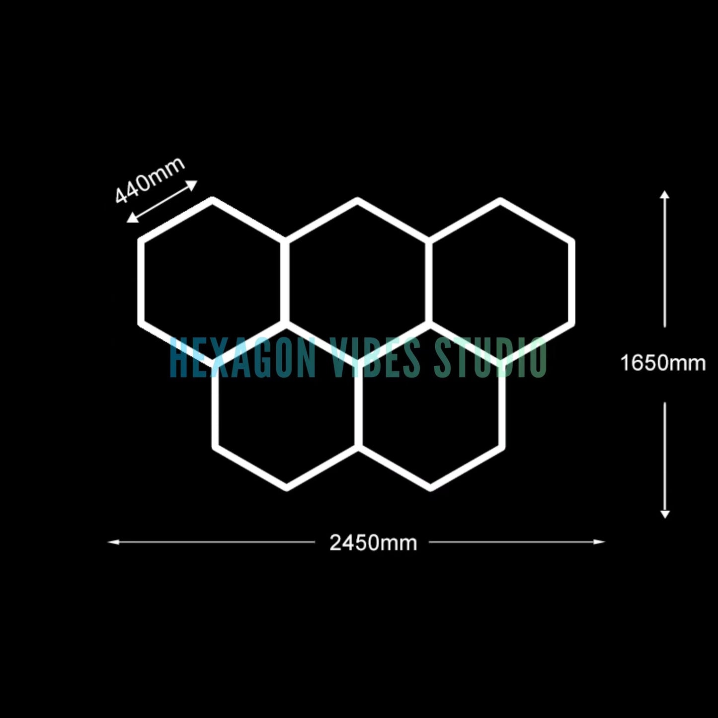 Garage Hexagon LED Light 50000H 6500K Ultra Bright for Home Gym Barbershop Car Detailing Bar Basement Workshop Ceiling Lighting