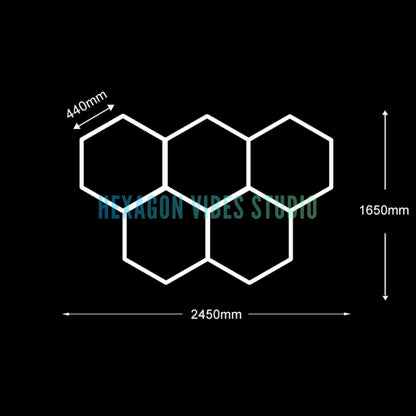 Garage Hexagon LED Light 50000H 6500K Ultra Bright for Home Gym Barbershop Car Detailing Bar Basement Workshop Ceiling Lighting